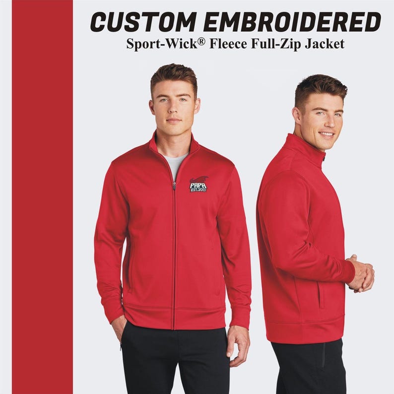 Custom Embroidered Fleece Full-Zip Jacket: Men's Windbreaker image 5