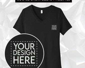 Custom Embroidered V-Neck Tee: Bella+Canvas Relaxed Fit