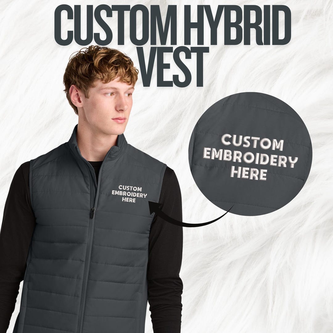 Embroidered Men's Full Zip Vest: Custom Logo, Lightweight