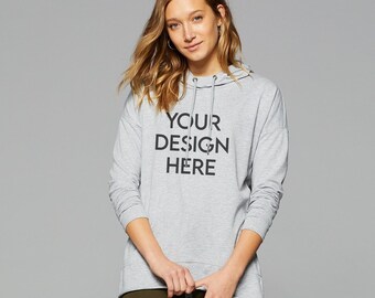 Custom Women's French Terry Hoodie: Personalized Long Sleeve Top