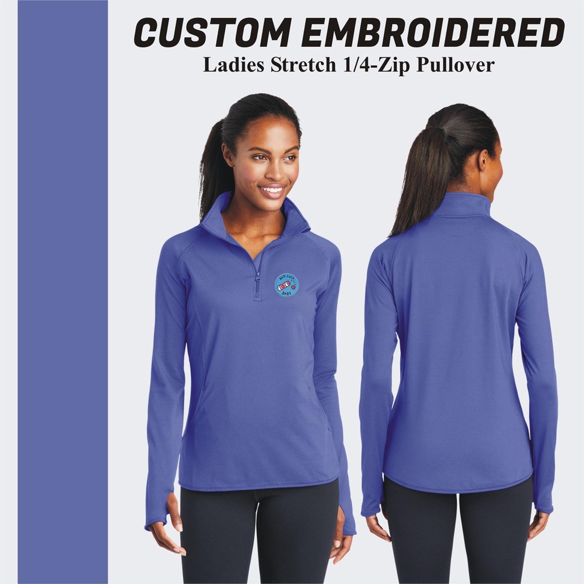 トップス Logo Embroidery Drawstring Pullover Custom Embroidered Sport-tek 1/4 Zip Pullover: Personalized