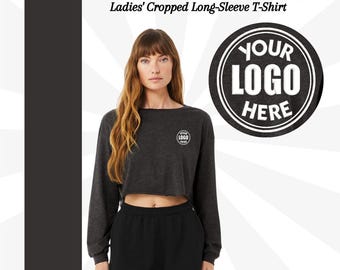 Bella + Canvas Ladies' Cropped Long Sleeve T-Shirt: Custom Embroidered Fashion Top