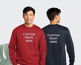 Sudadera de cuello redondo con estampado personalizado: jersey con estampado DTG personalizado