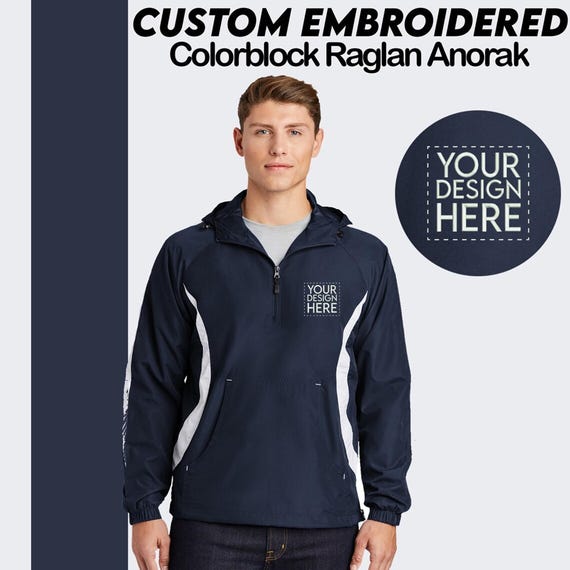 Sport-tek ® Colorblock Raglan 1/2-zip Anorak, Custom