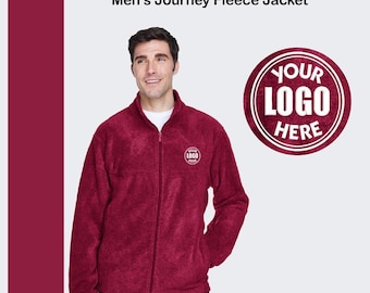 Custom Embroidered Fleece Jacket: Men's Full Zip Logo Design