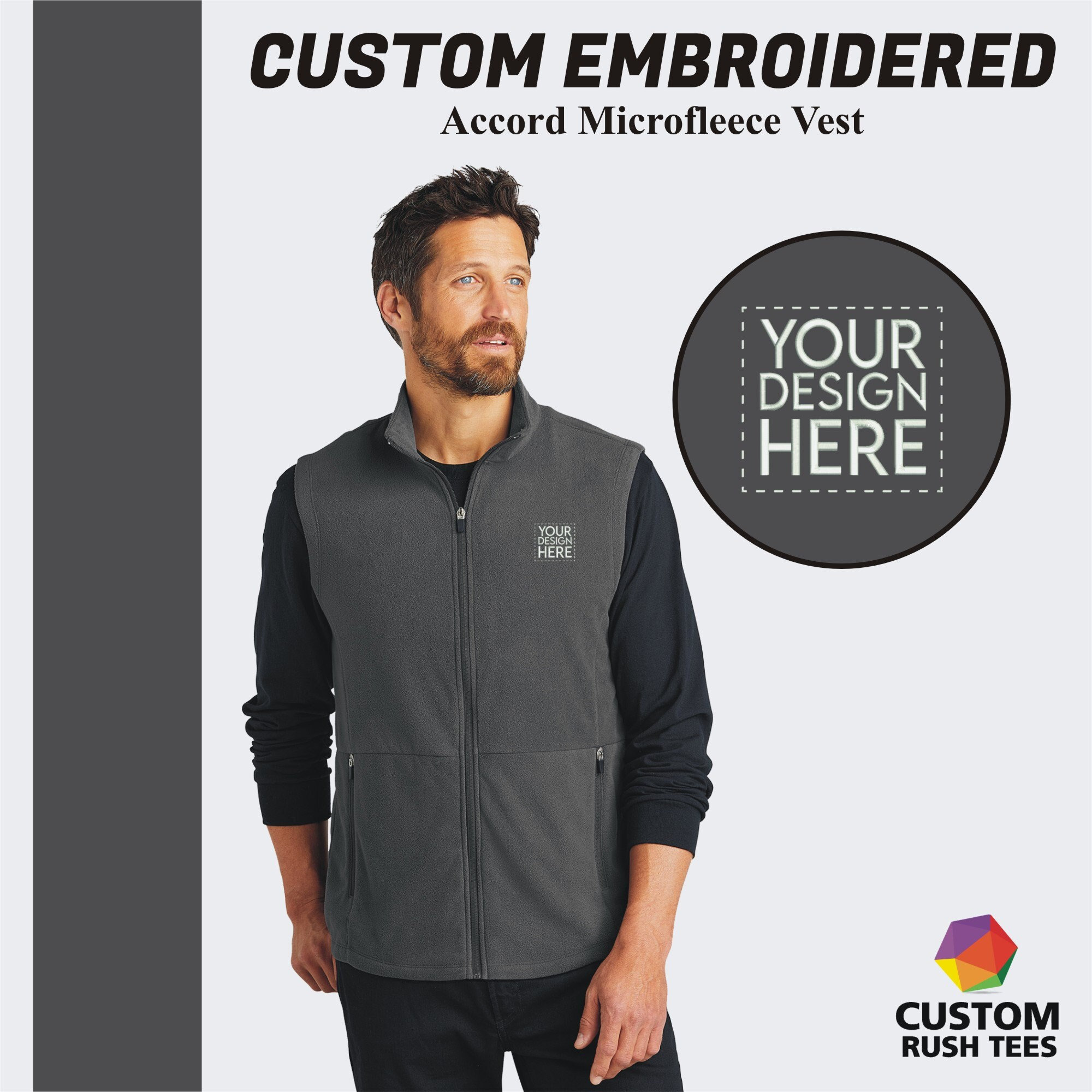 Port Authority® Accord Microfleece Vest, Embroidered Vest, Custom