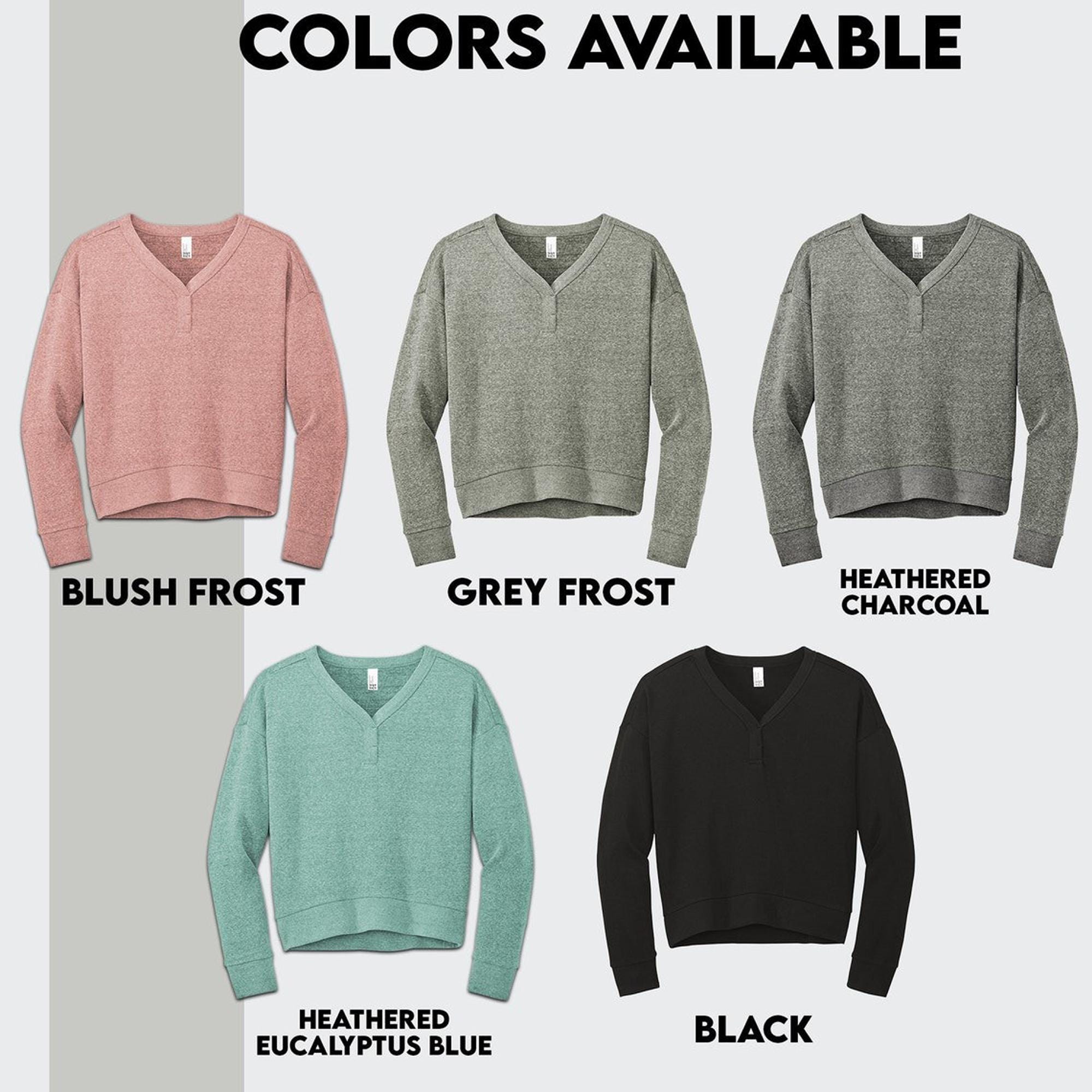 Custom Embroidered Sweatshirt, Custom Fleece V-neck