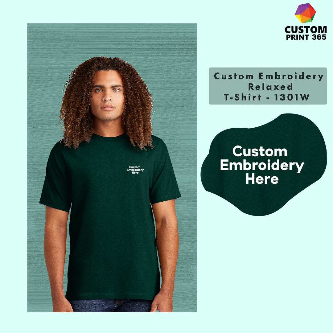 American Apparel® Custom Embroidery Tshirt, Personalized Embroidered T