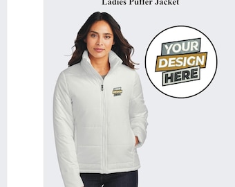 Custom Embroidered Women's Puffer Jacket: Port Authority Insulated Waterproof Coat