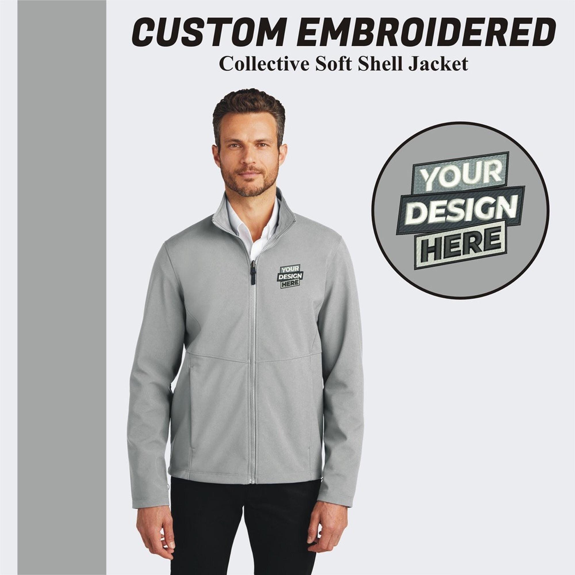 Custom Embroidered Soft Shell Jacket: Personalized Waterproof Outerwear ...