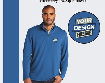 Custom Embroidered Microterry Quarter Zip Pullover