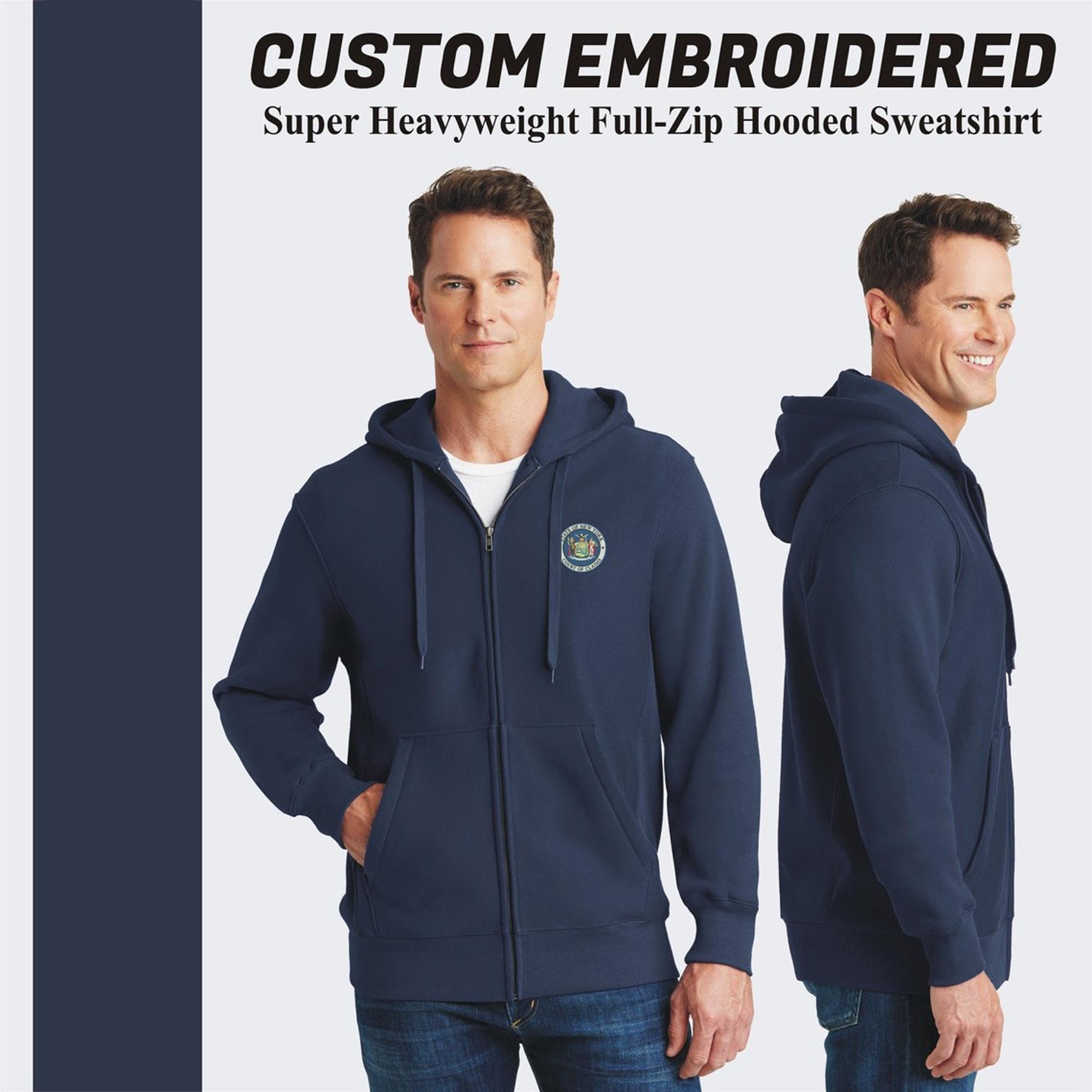 Custom Embroidered Jacket Custom Full-zip Heavyweight Hooded