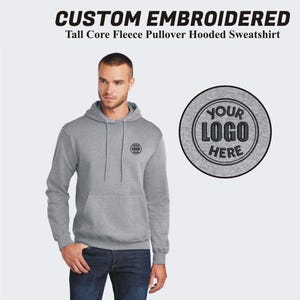 Custom Embroidered Tall Fleece Hoodie: Personalized Pullover Sweatshirt
