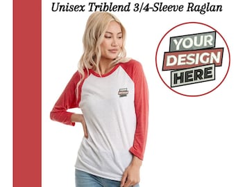 Custom Embroidered Triblend Raglan: Unisex Baseball T-Shirt