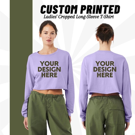 Bella + Canvas Cropped Long Sleeve T-Shirt: Drop Shoulder Fashion Tee