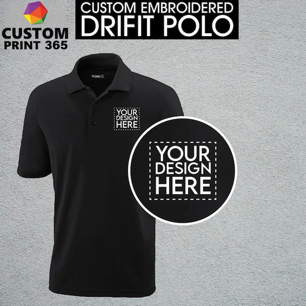 Custom Embroidered Dri-fit Polo | Personalized Business Logo | Monogram Polo Shirt | Add Your Text/Artwork/Design |Customized Polo shirt