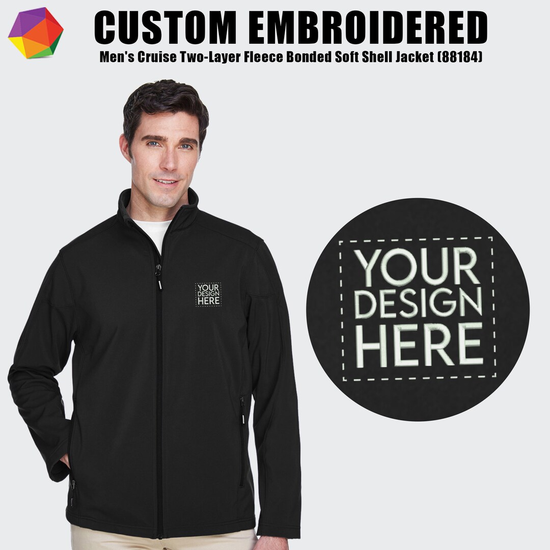 Custom Embroidered Jacket, Custom Men's Soft Shell Jacket, Custom