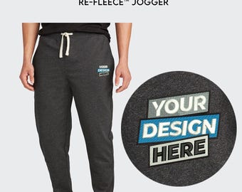 Custom Embroidered Jogger Sweatpants: Recycled Fleece Monogram Trousers