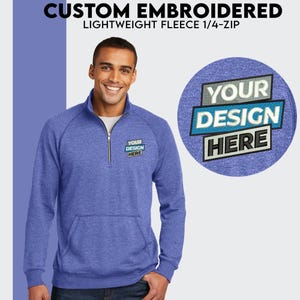 Custom Embroidered Quarter Zip Fleece Sweatshirt: Personalized Pullover
