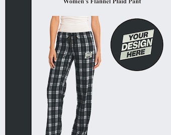 Custom Embroidered Women's Flannel Plaid Pants