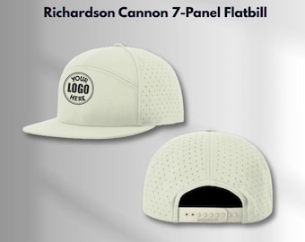 Richardson High Profile 7-Panel Flatbill Baseball Hat | Personalized Embroidered Hat with Your Logo, Text or Custom Design
