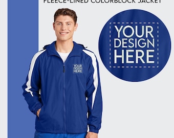 Custom Embroidered Fleece-Lined Colorblock Jacket