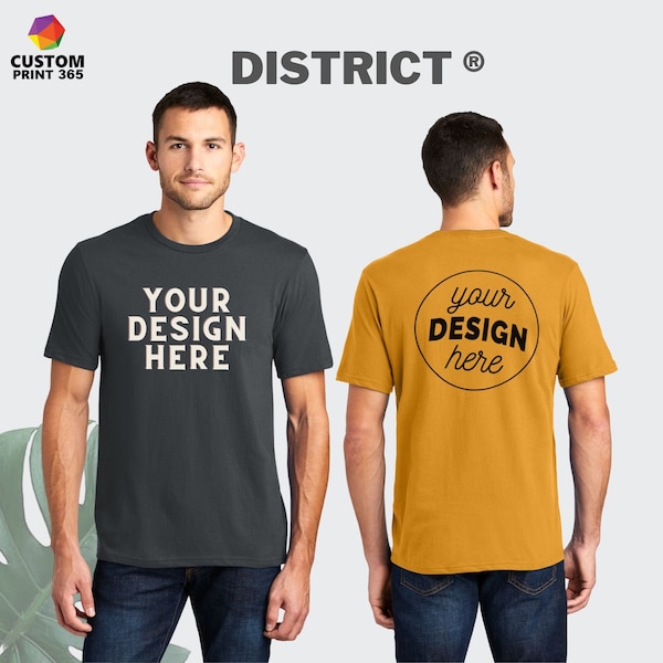 Custom Printed Short Sleeves T-Shirt, Custom Logo Design, Print On Demand, Best Selling Tshirt, Summer Tee, Digital Print, District® T Shirt