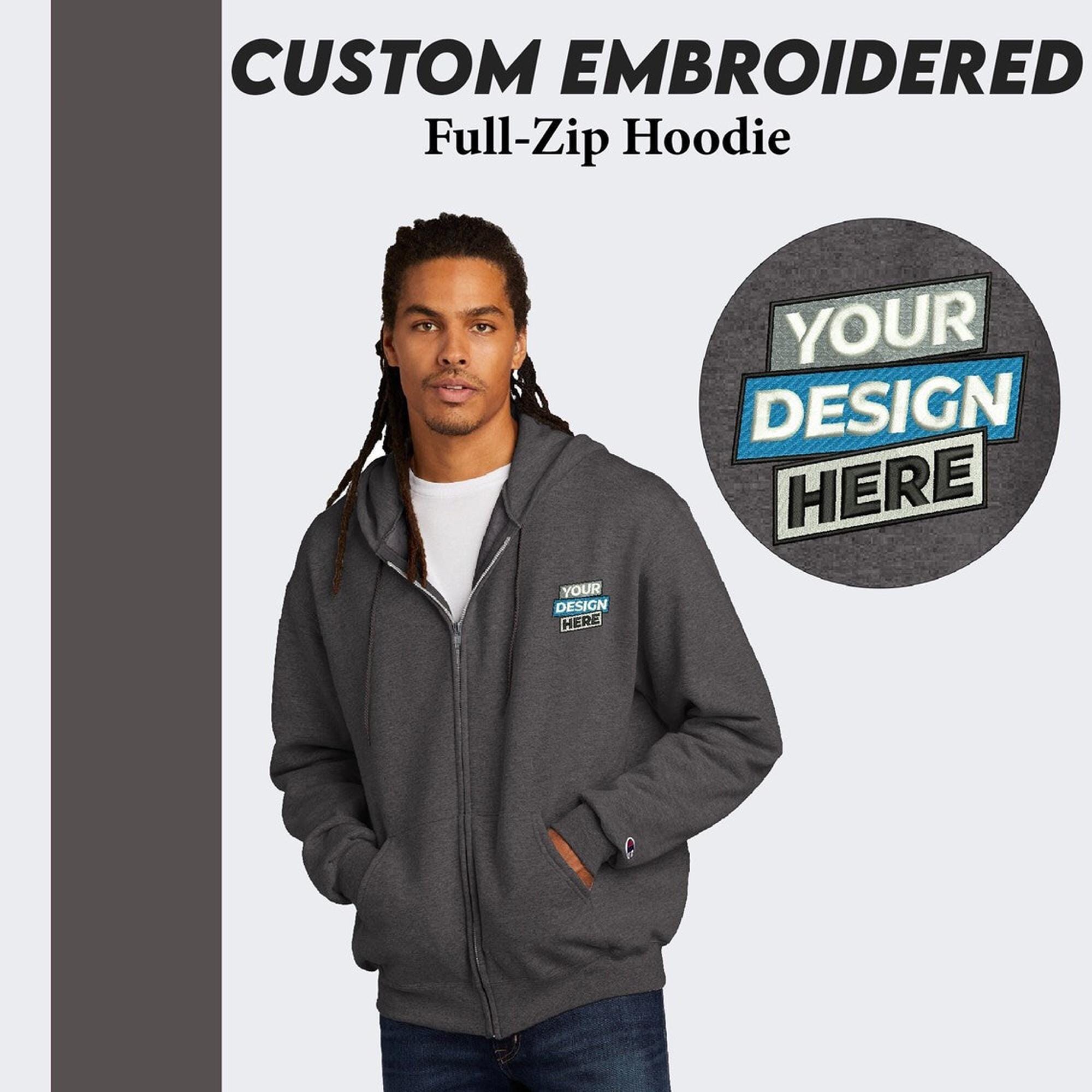 Custom Embroidered Champion Full-zip Hoodie, Personalized Gift - Etsy