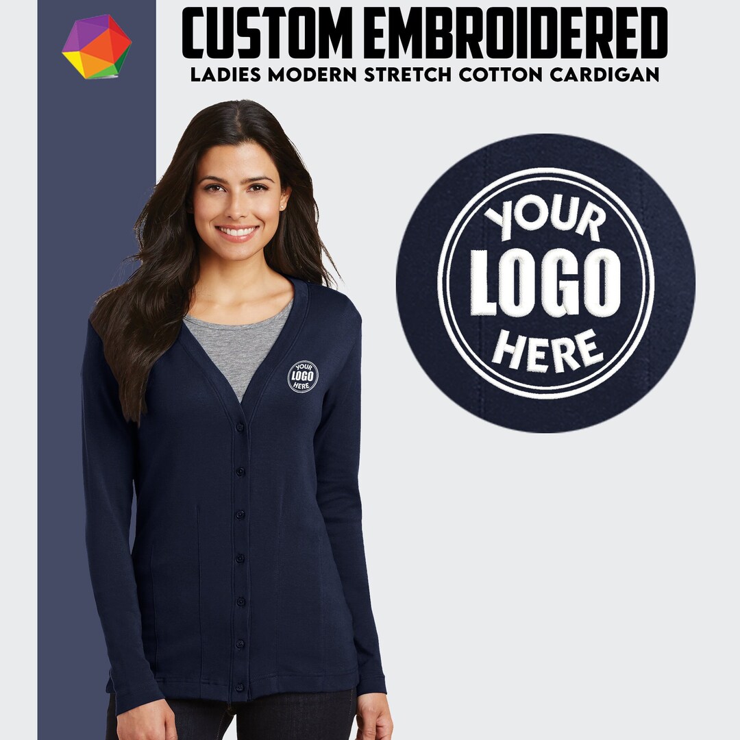 Custom Embroidered Cardigan Port Authority® Women Modern Stretch Cotton