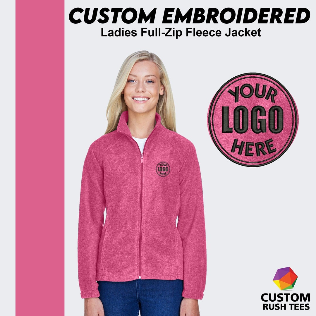 Women's Custom Embroidered Fleece Jacket, Custom Full Zip up Ladies Jacket, Nurse Monogram
