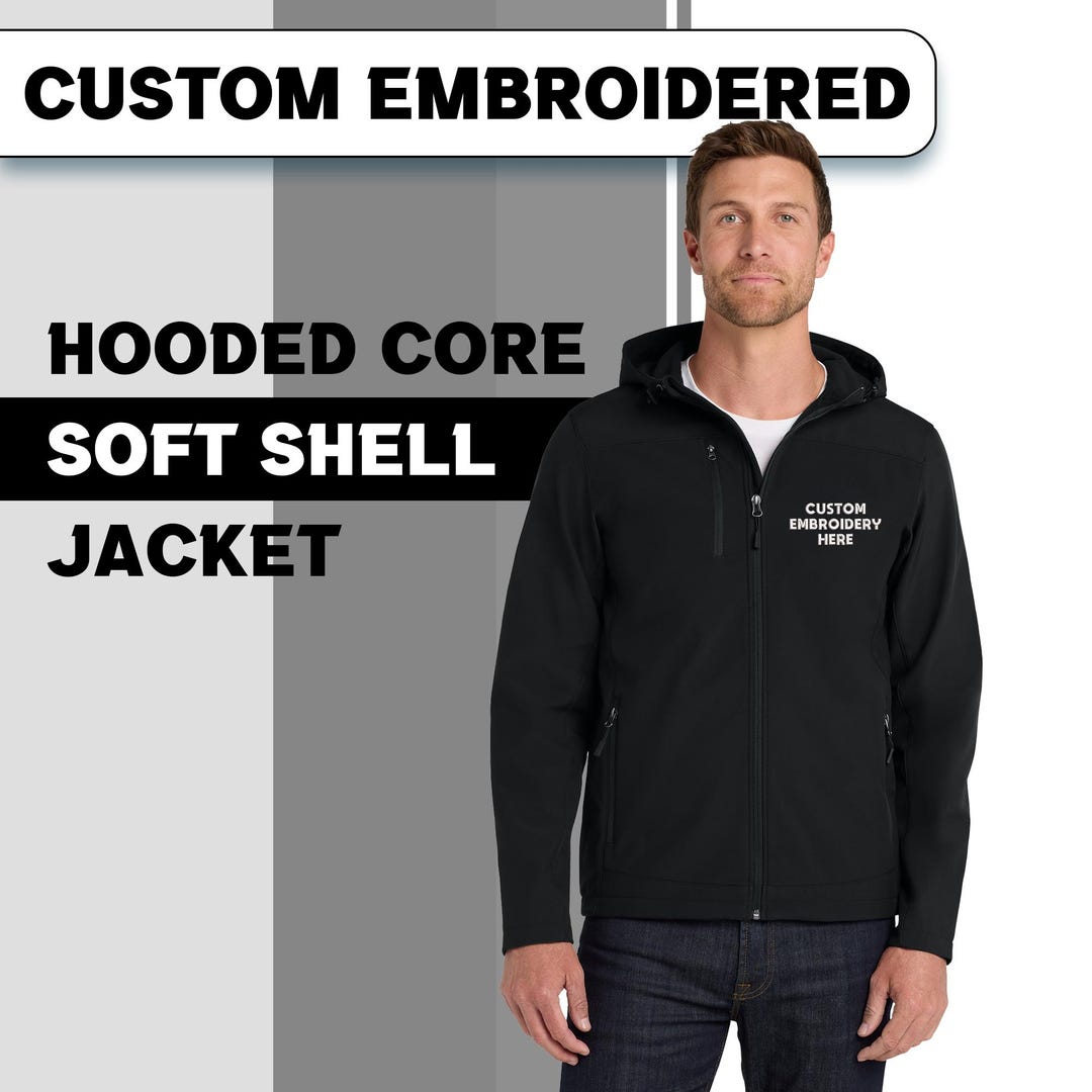 Custom Embroidered Soft Shell Jacket: Water-resistant Windbreaker - Etsy