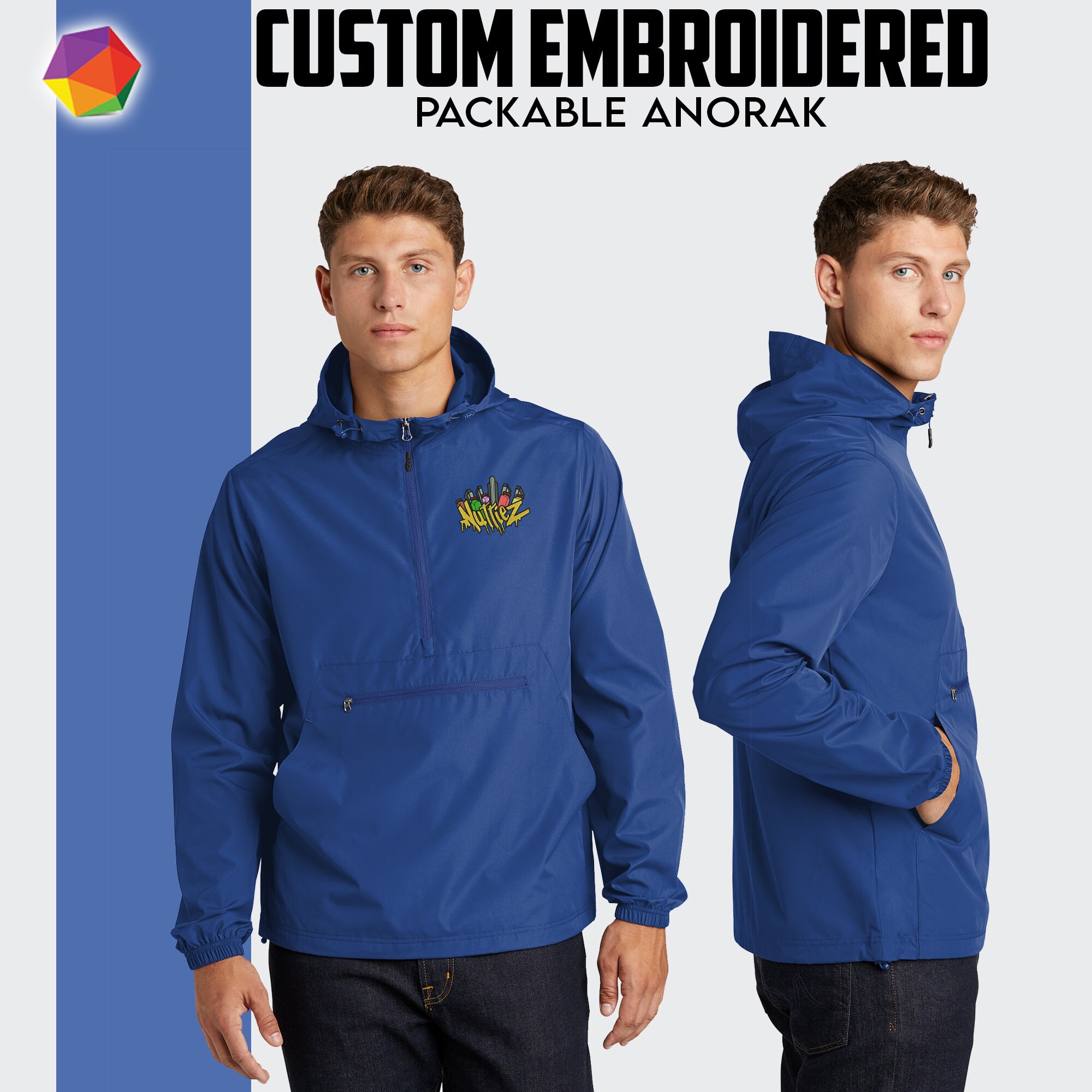 Sport-tek ® Custom Embroidered Anorak Pullover, Custom Embroidery Sport-tek ® Custom Embroidered Anorak Pullover, Custom Embroidery