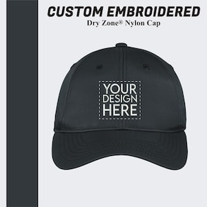 Sport-Tek® Nylon Cap, Custom Embroidered Hat, Custom Fitted Hat, Custom Hats, Monogram Hat, Custom Logo Hat, Personalized Hat, Dad Hat