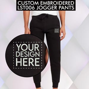 Custom Embroidered Jogger Sweatpants|Monogram Trouser|Personalized Logo Embroidery|Customize Stitching Pajamas Pants|Unisex Gifts