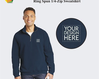 Comfort Colors® Custom Embroidered 1/4 Zip, Custom Quarter Zip Sweatshirt, Monogram Sweatshirt, Custom Logo Pullover, Personalized Logo