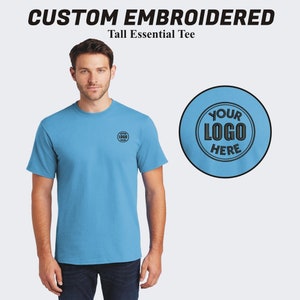 Custom Embroidered Tall T-Shirt: Personalized Design Logo