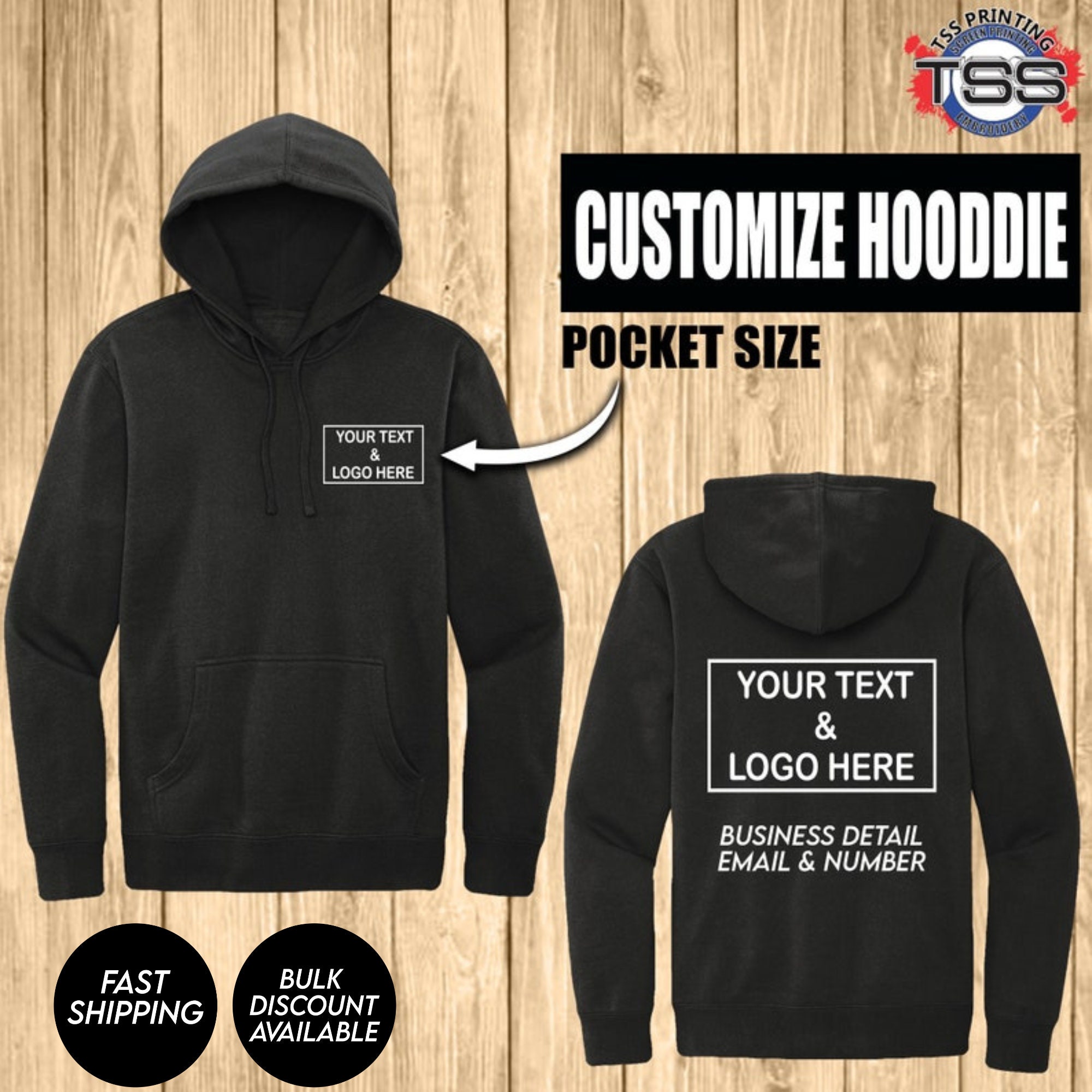 Hoodies and Sweaters Custom Hoodies Logo Screen Printing Full