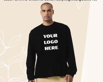 Custom Heavyweight Long Sleeve Cotton Crewneck T Shirt: Personalized Unisex Streetwear