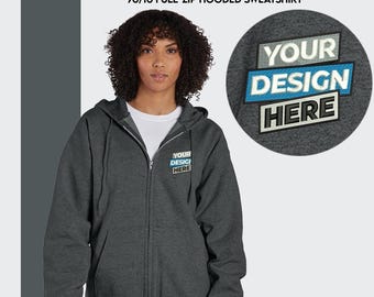 Custom Logo Zip Up Hoodie: Personalized Your Embroidered Logo, Custom Hoodies, Custom Text Hoodie