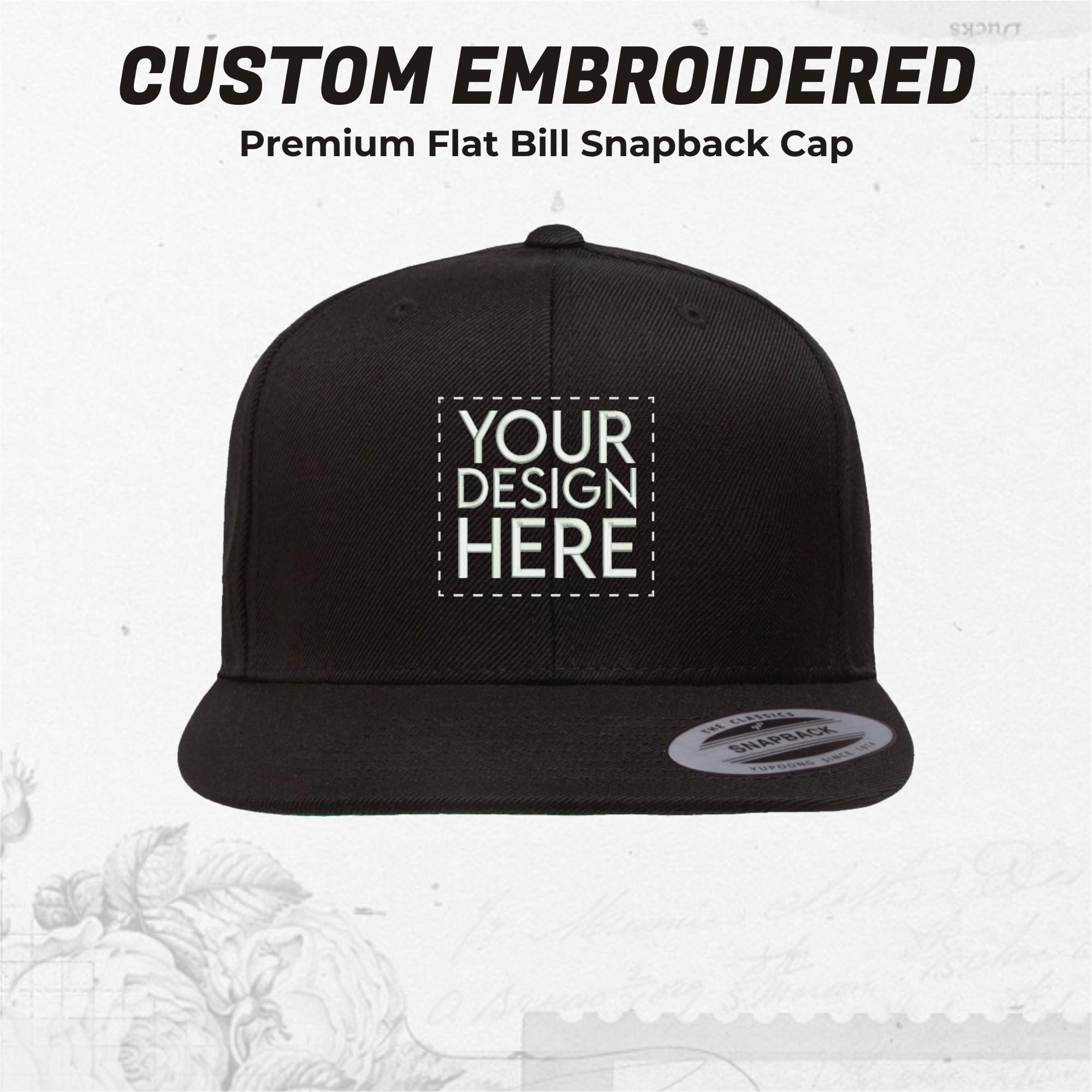 Custom Embroidered Flat Bill Snapback Hat: Personalized Logo 