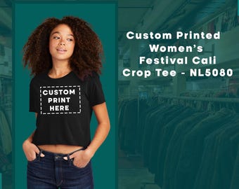 Custom Crop T-Shirt Customize Design Cali Crop Tee Personalized Text T Shirt Women Crop Shirt Make Your Own Tee Gift For Her Girls Tshirt