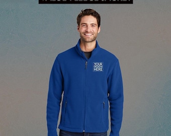 Custom Embroidered Jacket Port Authority® Men Fleece Jacket Custom Jacket Monogram Jacket Custom Logo Jacket Plus Size Jacket Fall Clothing