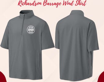 Custom Embroidered Wind Shirt, 1/2-Zip Pullover, Water Resistance Fabric, Monogram Quarter Zip,  University College Shirt