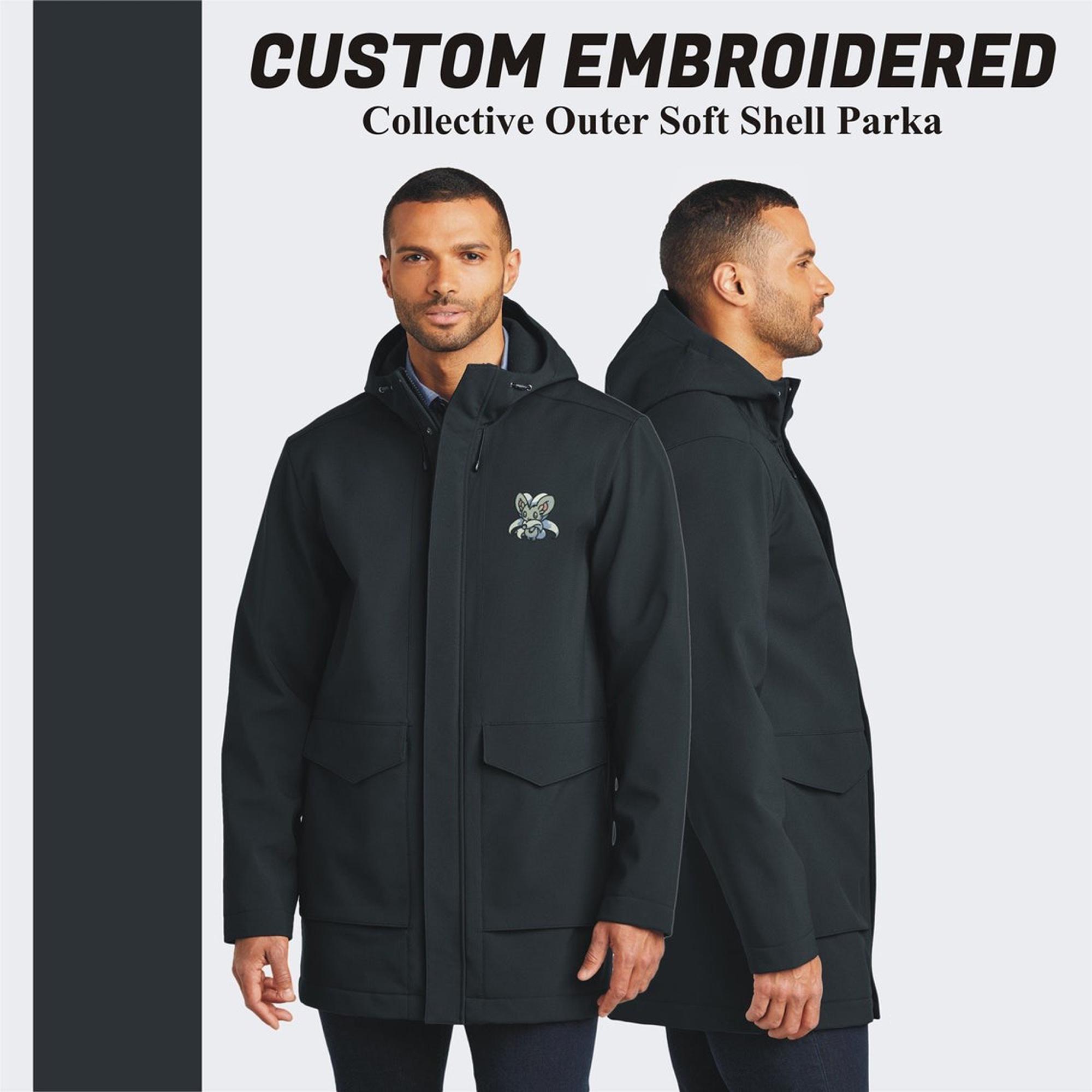 Custom Embroidered Soft Shell Parka Jacket: Water-resistant Fall ...