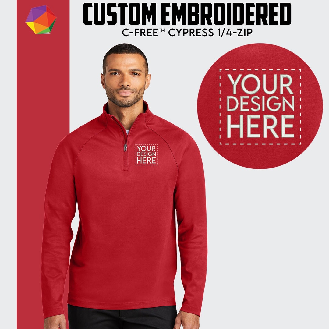 Custom Embroidered 1/4 Zip, Custom Quarter Zip Sweatshirt, Customized