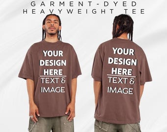 Personalized Oversized Heavyweight Cotton Tee: Shaka Wear Streetwear Fit | Garment Dyed Tshirt | Vintage Look | Retro Style