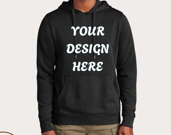 Personalized Hoodie with Custom Design | Custom Front & Back Printing Hoodie | District Fleece Hooded Sweatshirt