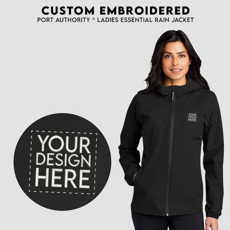 Monogrammed Rain Jacket: Custom Embroidered Ladies Soft Shell - Etsy