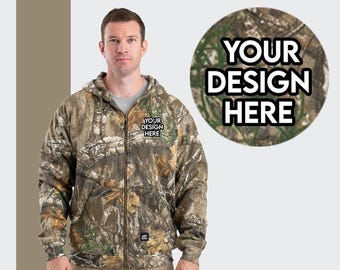 Custom Printed Zip Up Hoodie: Men's Thermal Fleece Sweatshirt