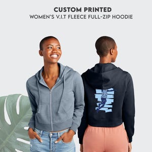 Custom Women&#39;s Fleece Full Zip Hoodie: Personalized Jacket